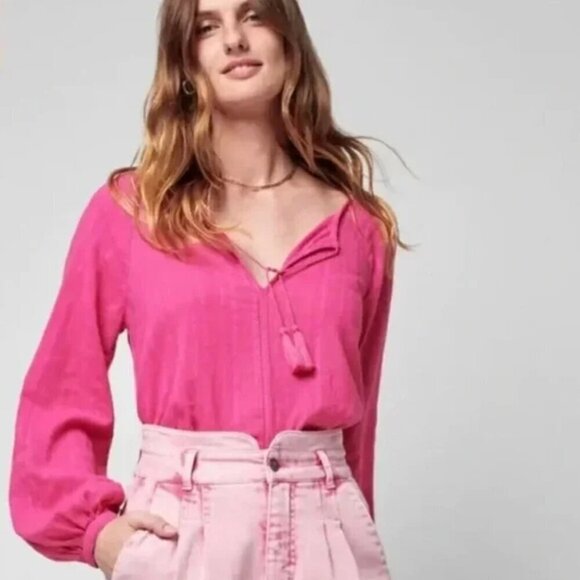 Faherty Celina Organic Cotton Top French Rose Size S NWT - Picture 3 of 12